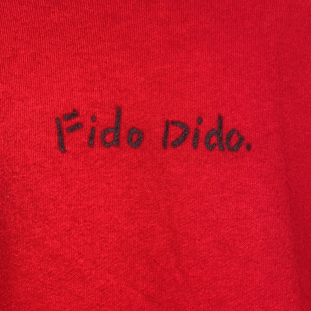Vintage 1985 Fido Dido Red Double-sided Sweatshirt (L) RARE! - Picture 3 of 6